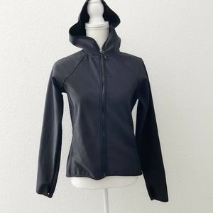 H&M Black Zip Up Hooded Jacket Size 6